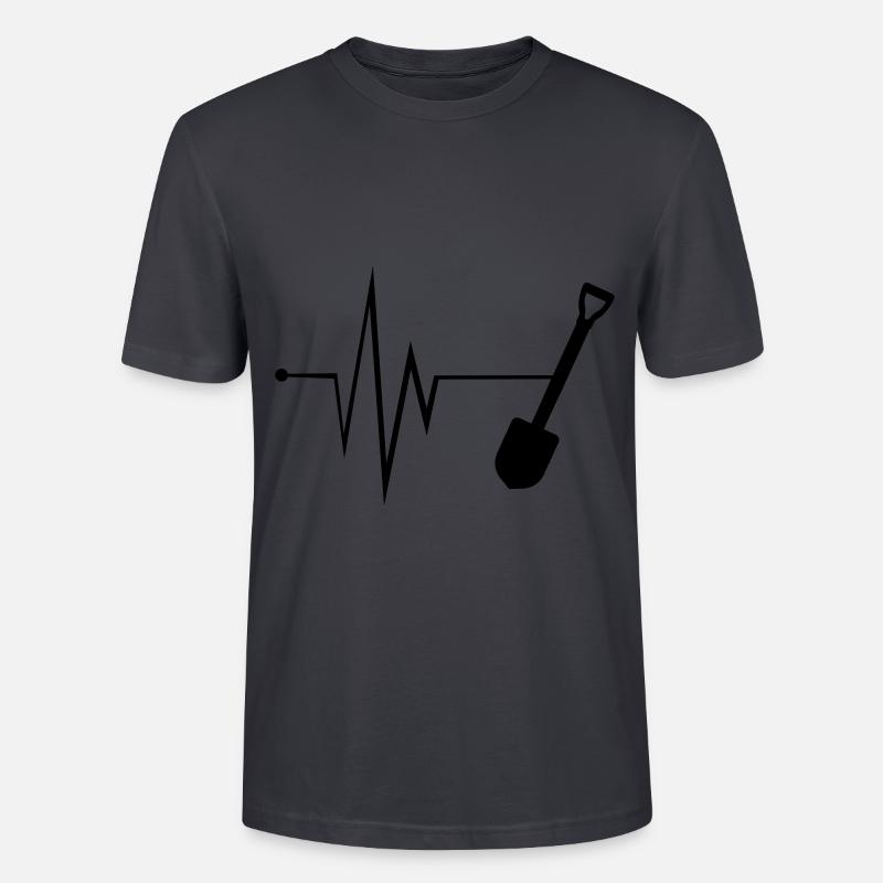 Shovel Pulse Silhouette - Stanley/Stella CRAFTER Unisex Organic T-Shirt - India Ink Grey