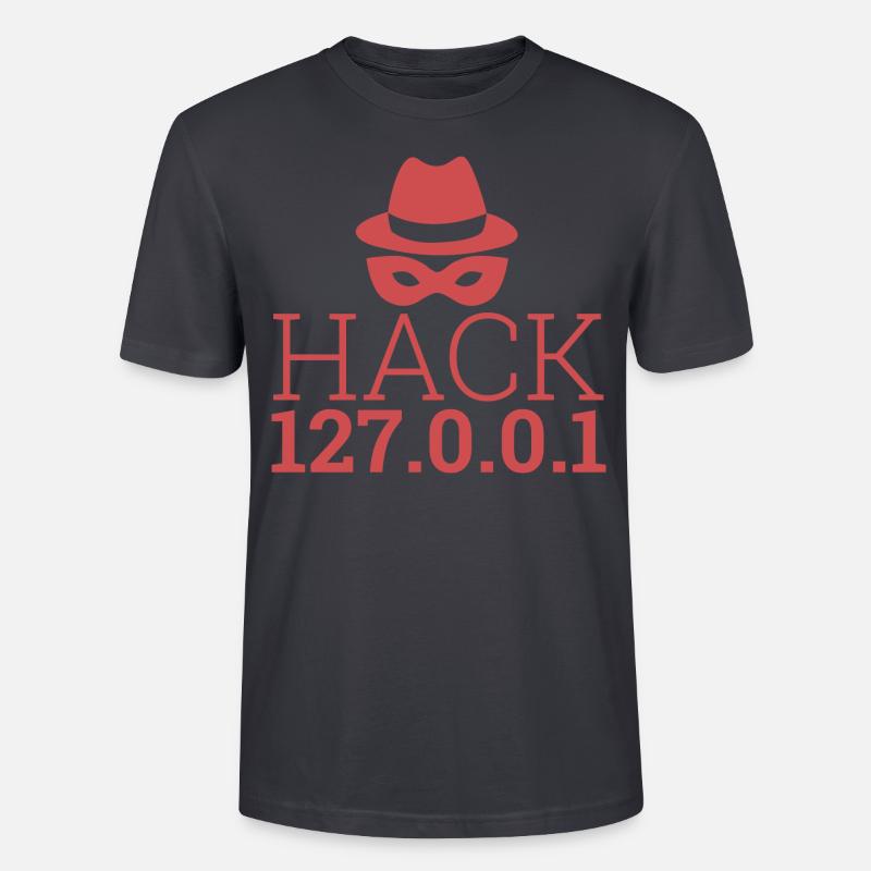 "Hack 127.0.0.1" | Hacker - Stanley/Stella Unisex Bio-T-Shirt CRAFTER - Dunkles Graublau