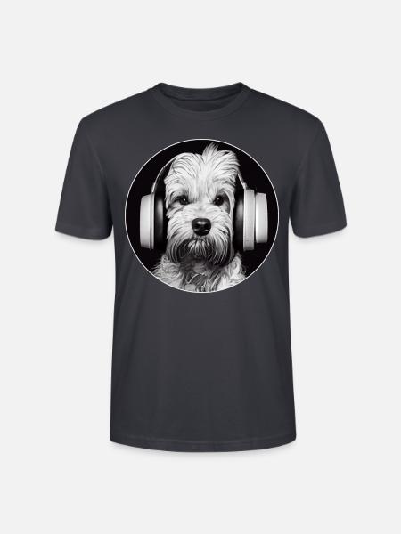 Hund DJ Kopfhörer - Stanley/Stella Unisex Bio-T-Shirt CRAFTER - Dunkles Graublau