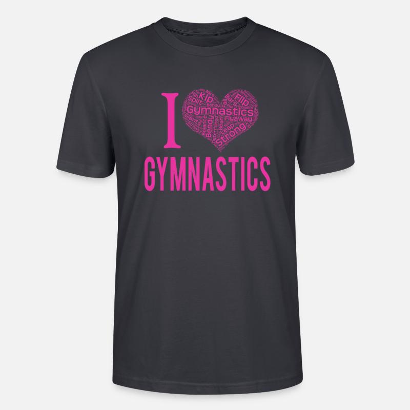 Lustiges ich-Herzgymnastikmädchen oder Turnerin-Muttergeschenk - Stanley/Stella Unisex Bio-T-Shirt CRAFTER - Dunkles Graublau