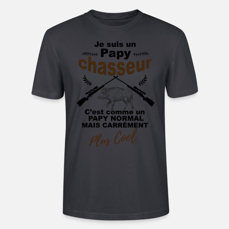papy chasseur comme un papy normal - T-shirt bio CRAFTER Stanley Stella Unisexe - bleu gris foncé