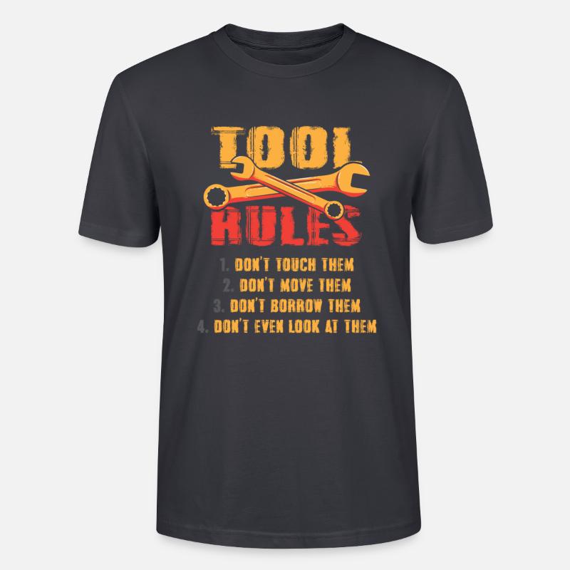 Funny Tools Rules Toolmaker Mechanic - Stanley/Stella Unisex Bio-T-Shirt CRAFTER - Dunkles Graublau