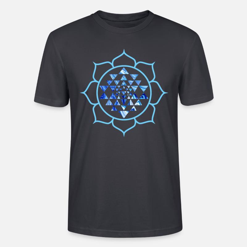 sri yantra e 80 - T-shirt bio CRAFTER Stanley Stella Unisexe - bleu gris foncé