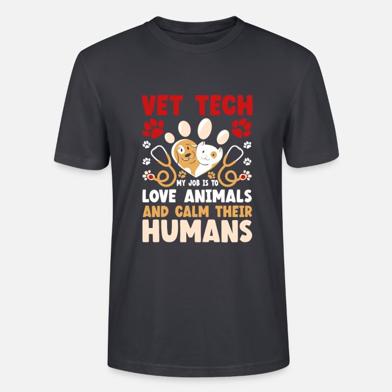 Veterinary Technician Funny Vet Tech - Stanley/Stella Unisex Bio-T-Shirt CRAFTER - Dunkles Graublau