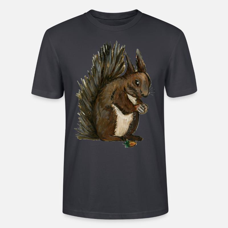 Eichhörnchen Eichhörnchen eichhörnchen esquilo Haselnuss - Stanley/Stella Unisex Bio-T-Shirt CRAFTER - Dunkles Graublau