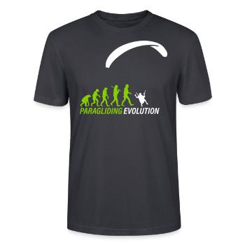 Paragliding Evolution - Stanley/Stella CRAFTER Unisex Organic T-Shirt - India Ink Grey - Front - Alina (178cm) & Michal (187cm)