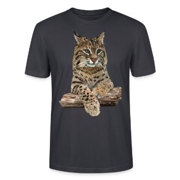 Luchs - Stanley/Stella Unisex Bio-T-Shirt CRAFTER - Dunkles Graublau - Vorne - Alina (178cm) & Michal (187cm)