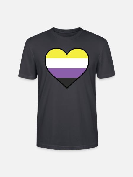 LGBT-Herz - LGBTQIA Non Binary - Stanley/Stella Unisex Bio-T-Shirt CRAFTER - Dunkles Graublau