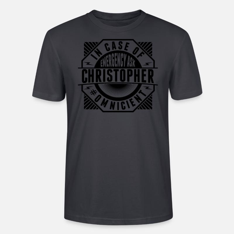 Im Notfall Fragen Sie Christopher - Stanley/Stella Unisex Bio-T-Shirt CRAFTER - Dunkles Graublau