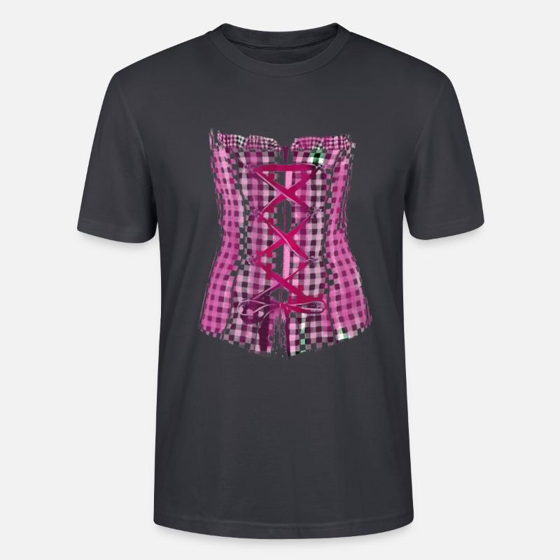 dirndl,corsage,rose,check - T-shirt bio CRAFTER Stanley Stella Unisexe - bleu gris foncé