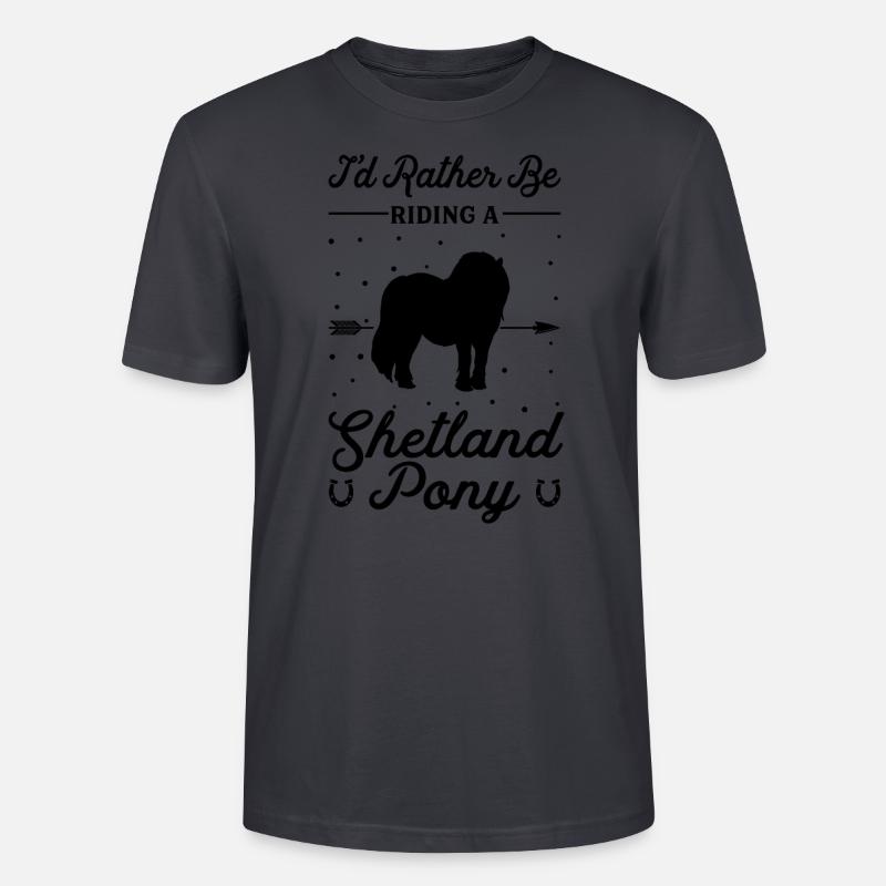 Reiten Eines Shetlandponys - Stanley/Stella Unisex Bio-T-Shirt CRAFTER - Dunkles Graublau