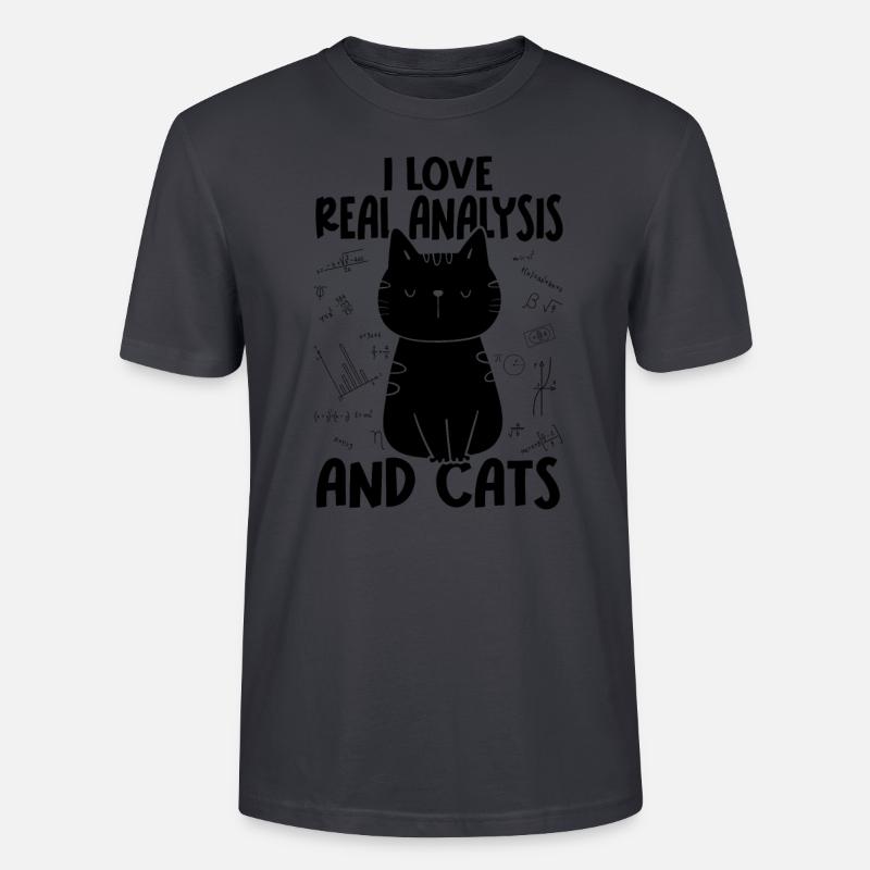Ich Liebe Katzen - Echte Analyse - Stanley/Stella Unisex Bio-T-Shirt CRAFTER - Dunkles Graublau