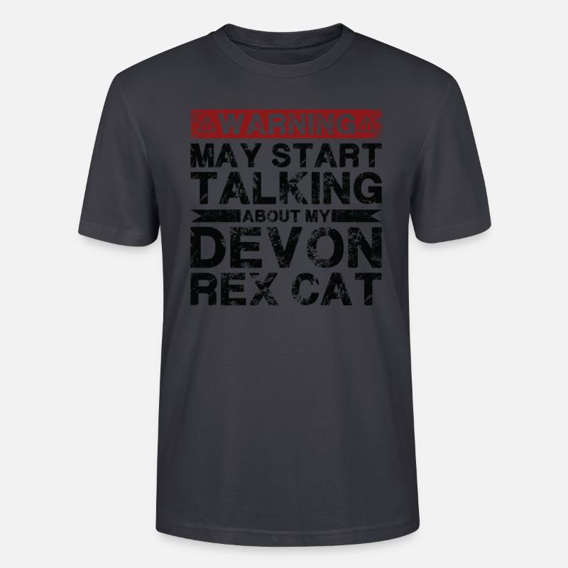 Apropos Devon Rex Cat - Stanley/Stella Unisex Bio-T-Shirt CRAFTER - Dunkles Graublau