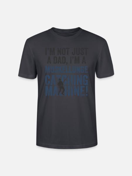 Dad Catching - Muskellunge-Angeln - Stanley/Stella Unisex Bio-T-Shirt CRAFTER - Dunkles Graublau