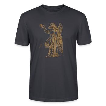Anunnaki Sumerische Götter - Stanley/Stella Unisex Bio-T-Shirt CRAFTER - Dunkles Graublau - Vorne - Alina (178cm) & Michal (187cm)