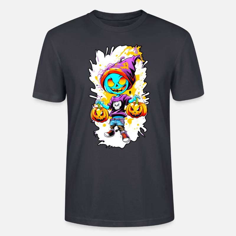 Jack o Lantern 02 - Stanley/Stella Unisex Bio-T-Shirt CRAFTER - Dunkles Graublau