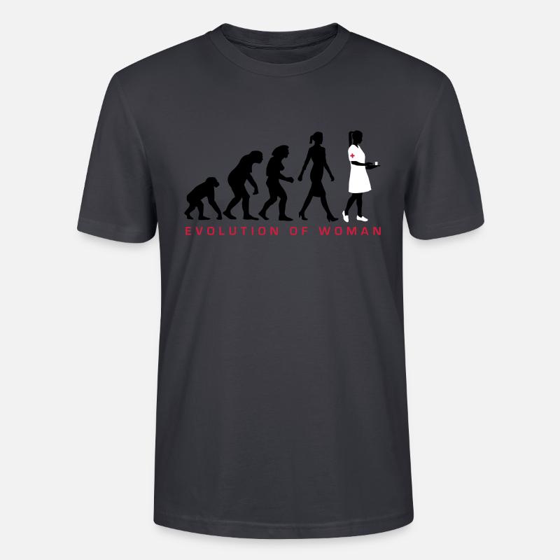 evolution_krankenschwester_122012_c_3c - Stanley/Stella Unisex Bio-T-Shirt CRAFTER - Dunkles Graublau