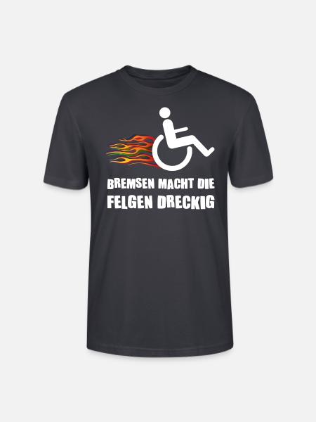 Rollstuhl Behinderung Handicap Rollstuhlfahrer - Stanley/Stella Unisex Bio-T-Shirt CRAFTER - Dunkles Graublau