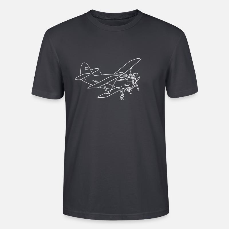 Biplan (avion) - T-shirt bio CRAFTER Stanley Stella Unisexe - bleu gris foncé