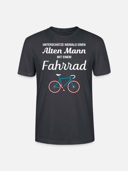 Alter Mann Mit Fahrrad - Stanley/Stella Unisex Bio-T-Shirt CRAFTER - Dunkles Graublau