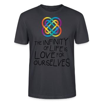 INFINITY No.1 - Stanley/Stella Unisex Bio-T-Shirt CRAFTER - Dunkles Graublau - Vorne - Alina (178cm) & Michal (187cm)