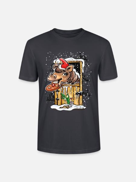 Bjarki & Dot im Schnee - Stanley/Stella Unisex Bio-T-Shirt CRAFTER - Dunkles Graublau