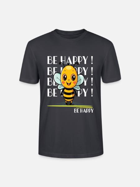 Niedliche Biene Be Happy - Stanley/Stella Unisex Bio-T-Shirt CRAFTER - Dunkles Graublau