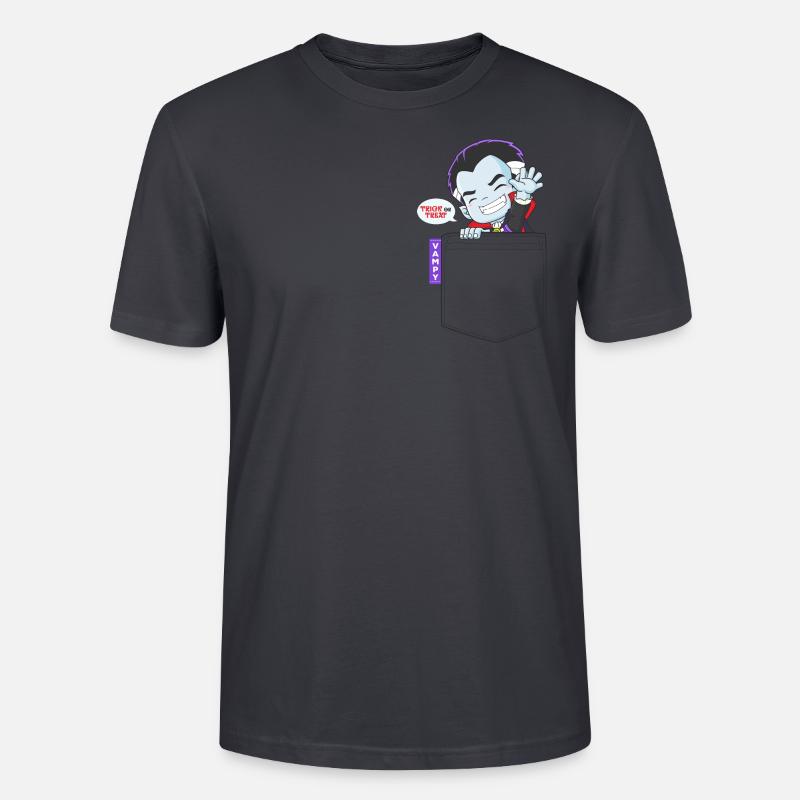 Chemise Pocket Vampire Chibi - T-shirt bio CRAFTER Stanley Stella Unisexe - bleu gris foncé
