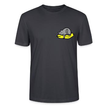 sleepy cat - Stanley/Stella CRAFTER Unisex Organic T-Shirt - India Ink Grey - Front - Alina (178cm) & Michal (187cm)
