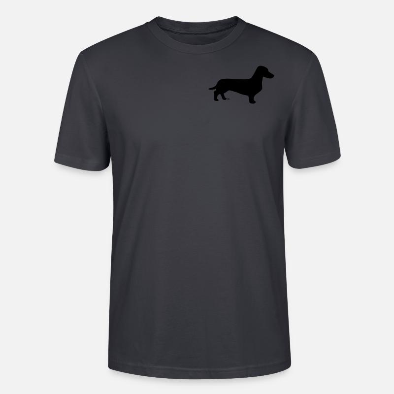 Kurzhaarige Dackelsilhouette - Stanley/Stella Unisex Bio-T-Shirt CRAFTER - Dunkles Graublau