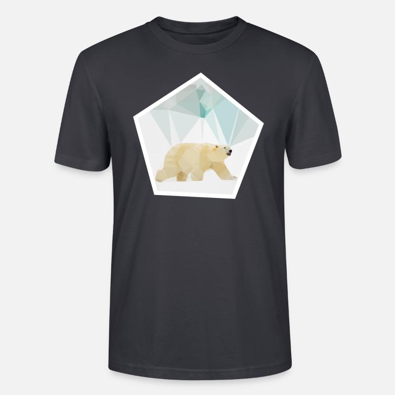 Polarbear-Polygon - Stanley/Stella Unisex Bio-T-Shirt CRAFTER - Dunkles Graublau