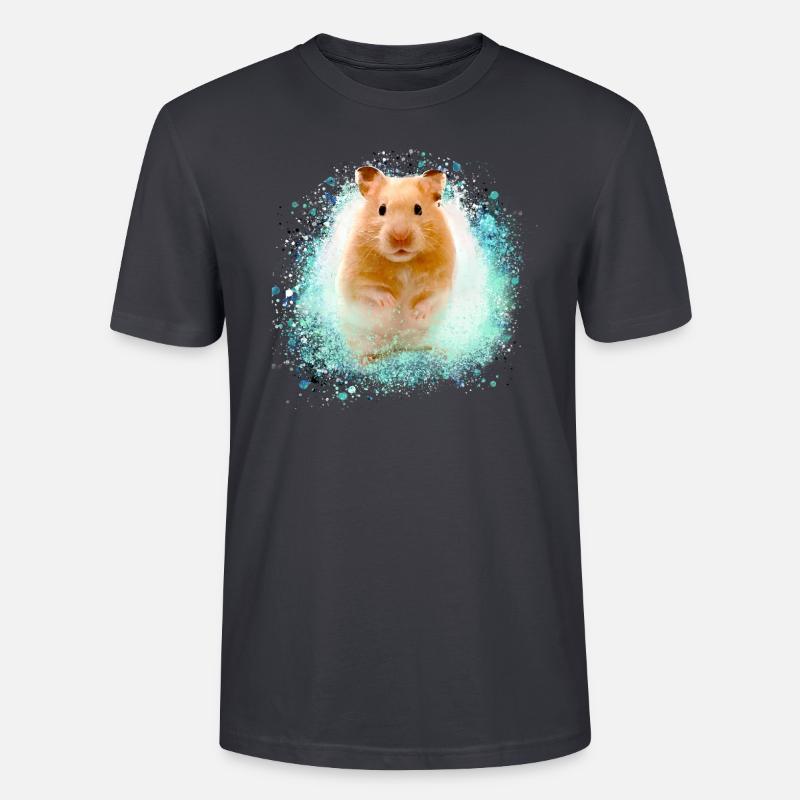 hamster, graffiti,malerei,grün,goldhamster - Stanley/Stella Unisex Bio-T-Shirt CRAFTER - Dunkles Graublau