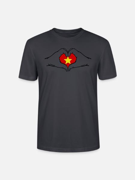 Vietnam Herzform - Stanley/Stella Unisex Bio-T-Shirt CRAFTER - Dunkles Graublau