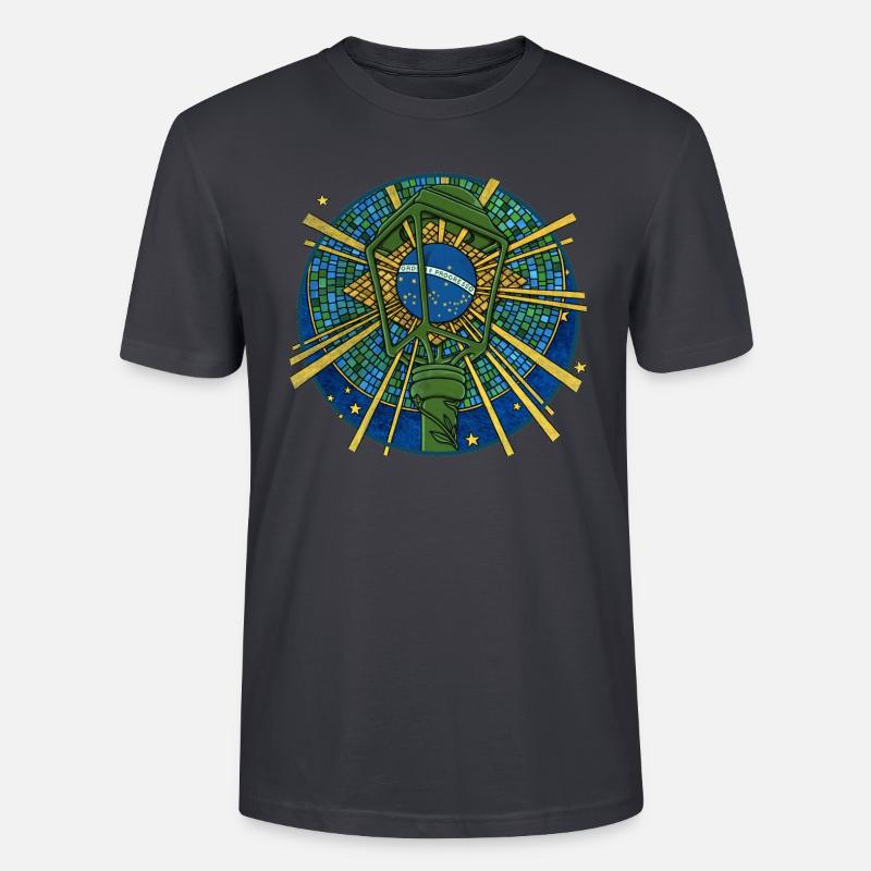 ORDEM E PROGRESSO - Stanley/Stella Unisex Bio-T-Shirt CRAFTER - Dunkles Graublau