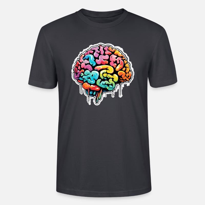 Brain / Knowledge / Intelligence / Clever / Thinking - Stanley/Stella CRAFTER Unisex Organic T-Shirt - India Ink Grey
