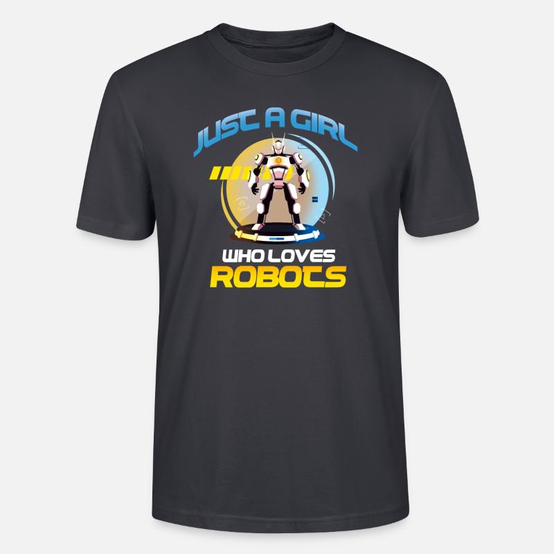 Roboter-Mädchen - Stanley/Stella Unisex Bio-T-Shirt CRAFTER - Dunkles Graublau