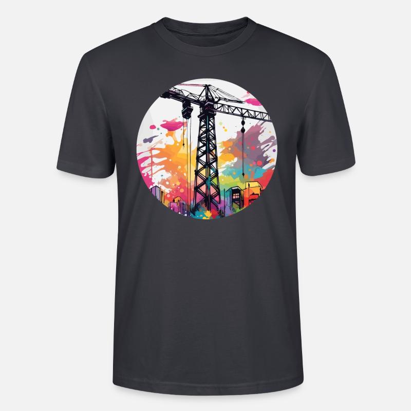 Kran / Baustelle / Seilwinde / Kransystem - Stanley/Stella Unisex Bio-T-Shirt CRAFTER - Dunkles Graublau