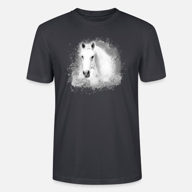 Schimmel, Pferd,weisses Pferd, Graffiti,haflinger - Stanley/Stella Unisex Bio-T-Shirt CRAFTER - Dunkles Graublau