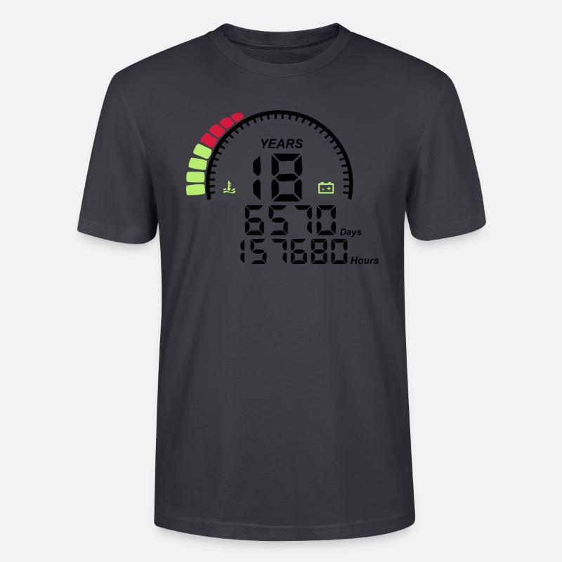 compteur anniversaire years ans 18 - T-shirt bio CRAFTER Stanley Stella Unisexe - bleu gris foncé