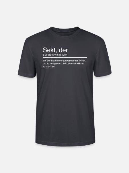 Sekt Duden Spruch Lustig weiß - Stanley/Stella Unisex Bio-T-Shirt CRAFTER - Dunkles Graublau