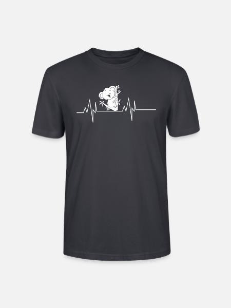 Koala Herzschlag - Stanley/Stella Unisex Bio-T-Shirt CRAFTER - Dunkles Graublau