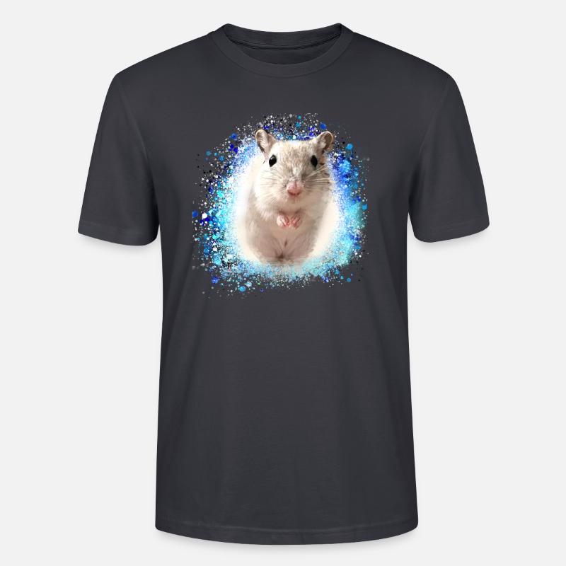 Springmaus,maus,graffiti,malerei,spitzmaus - Stanley/Stella Unisex Bio-T-Shirt CRAFTER - Dunkles Graublau
