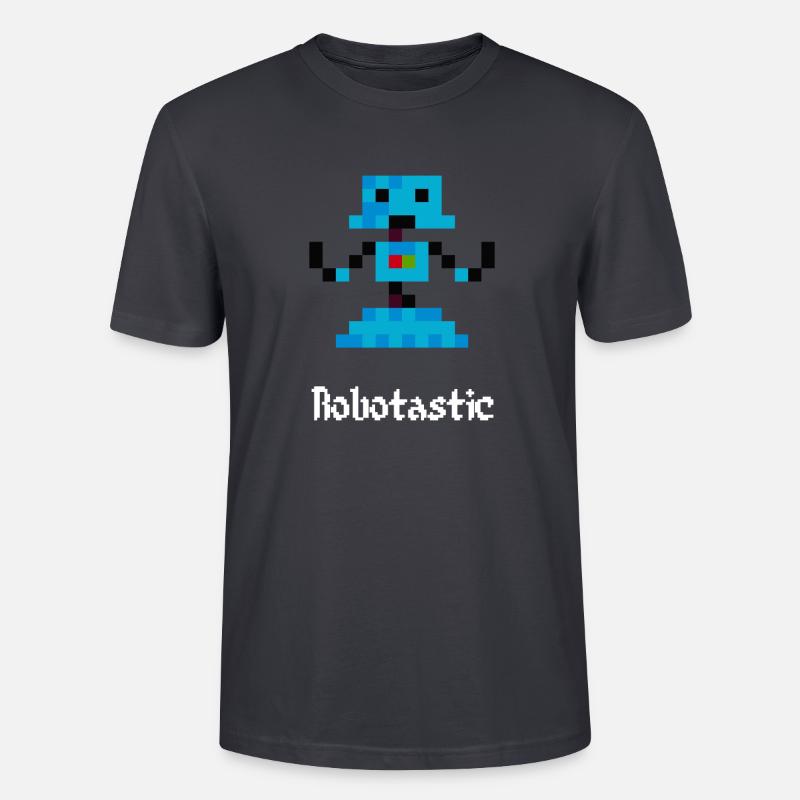 Robot 8 bits (Robotastic) - T-shirt bio CRAFTER Stanley Stella Unisexe - bleu gris foncé