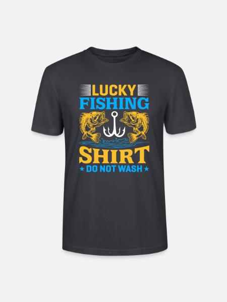 Lucky Fishing T-shirt - Stanley/Stella Unisex Bio-T-Shirt CRAFTER - Dunkles Graublau