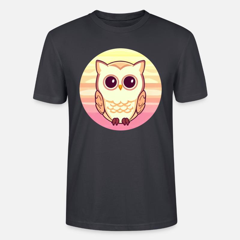 Eule Sunset Design - Stanley/Stella Unisex Bio-T-Shirt CRAFTER - Dunkles Graublau