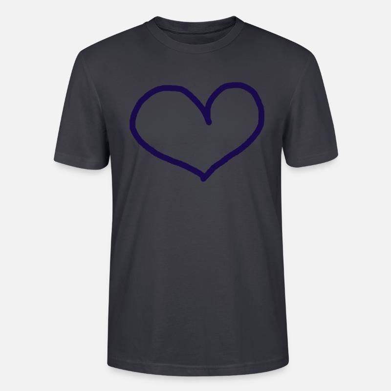 Schwarzes Herz Geschenkidee Herzchen - Stanley/Stella Unisex Bio-T-Shirt CRAFTER - Dunkles Graublau