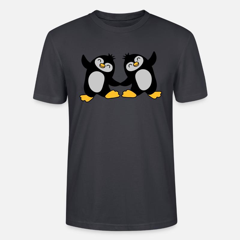 2 pingouins mignons dansant - T-shirt bio CRAFTER Stanley Stella Unisexe - bleu gris foncé