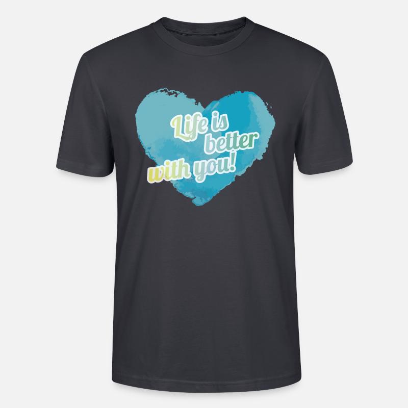 Leben mit dir ist besser - Stanley/Stella Unisex Bio-T-Shirt CRAFTER - Dunkles Graublau