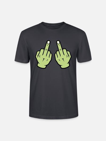Middle Finger Hand - Stanley/Stella CRAFTER Unisex Organic T-Shirt - India Ink Grey