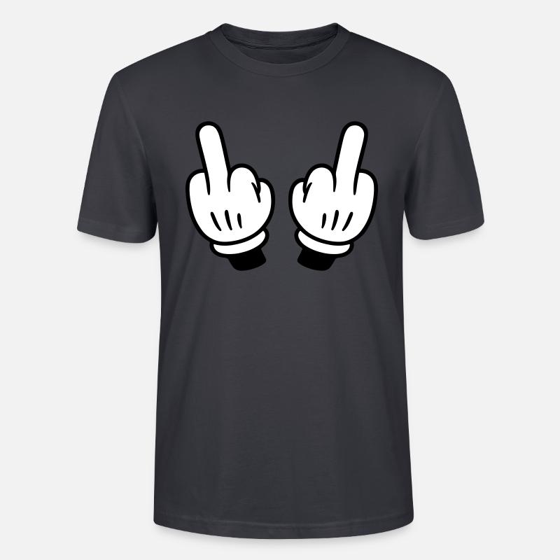 Mittelfinger Hand Comic - Stanley/Stella Unisex Bio-T-Shirt CRAFTER - Dunkles Graublau